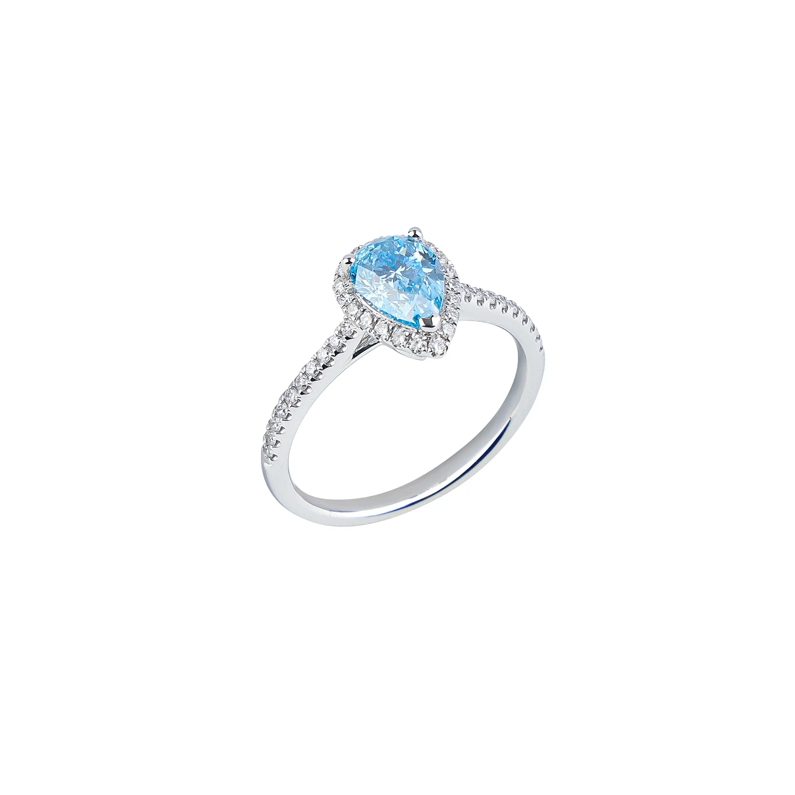 Vivian - Pear Cut Blue Diamond Ring - Image 3