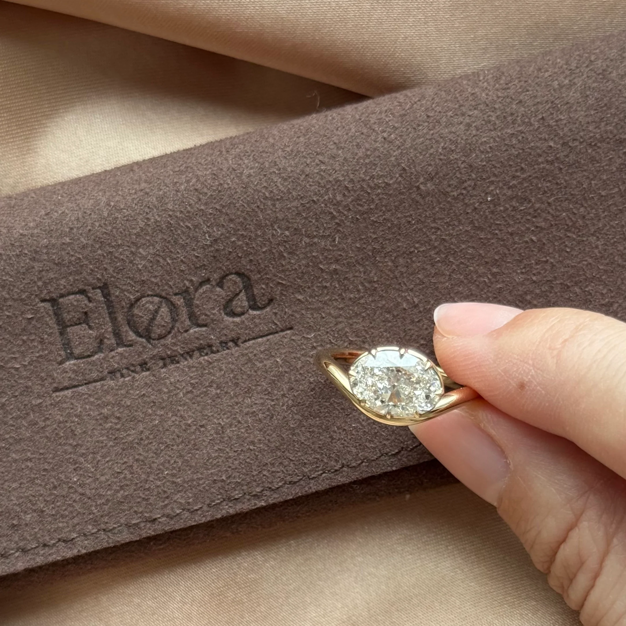 Wave-Oval Cut Lab Grown Diamond Engagement Ring - Image 4