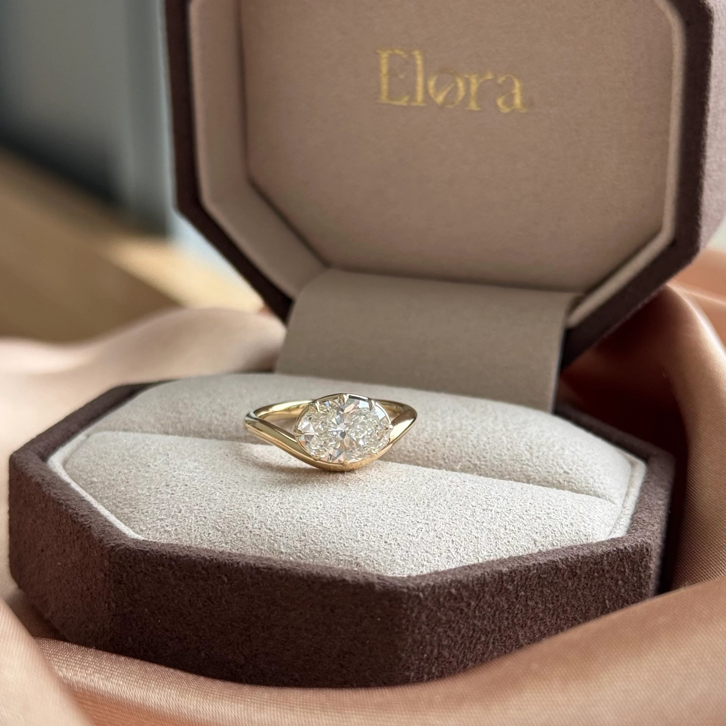 Wave-Oval Cut Lab Grown Diamond Engagement Ring - Image 5